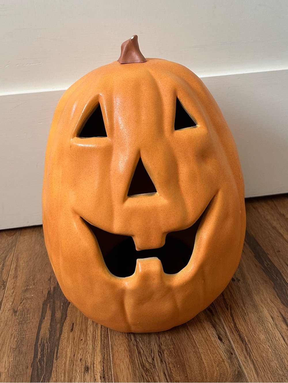 Vintage Chimes Orange Ceramic Jack-O'-Lantern Pumpkin Lantern